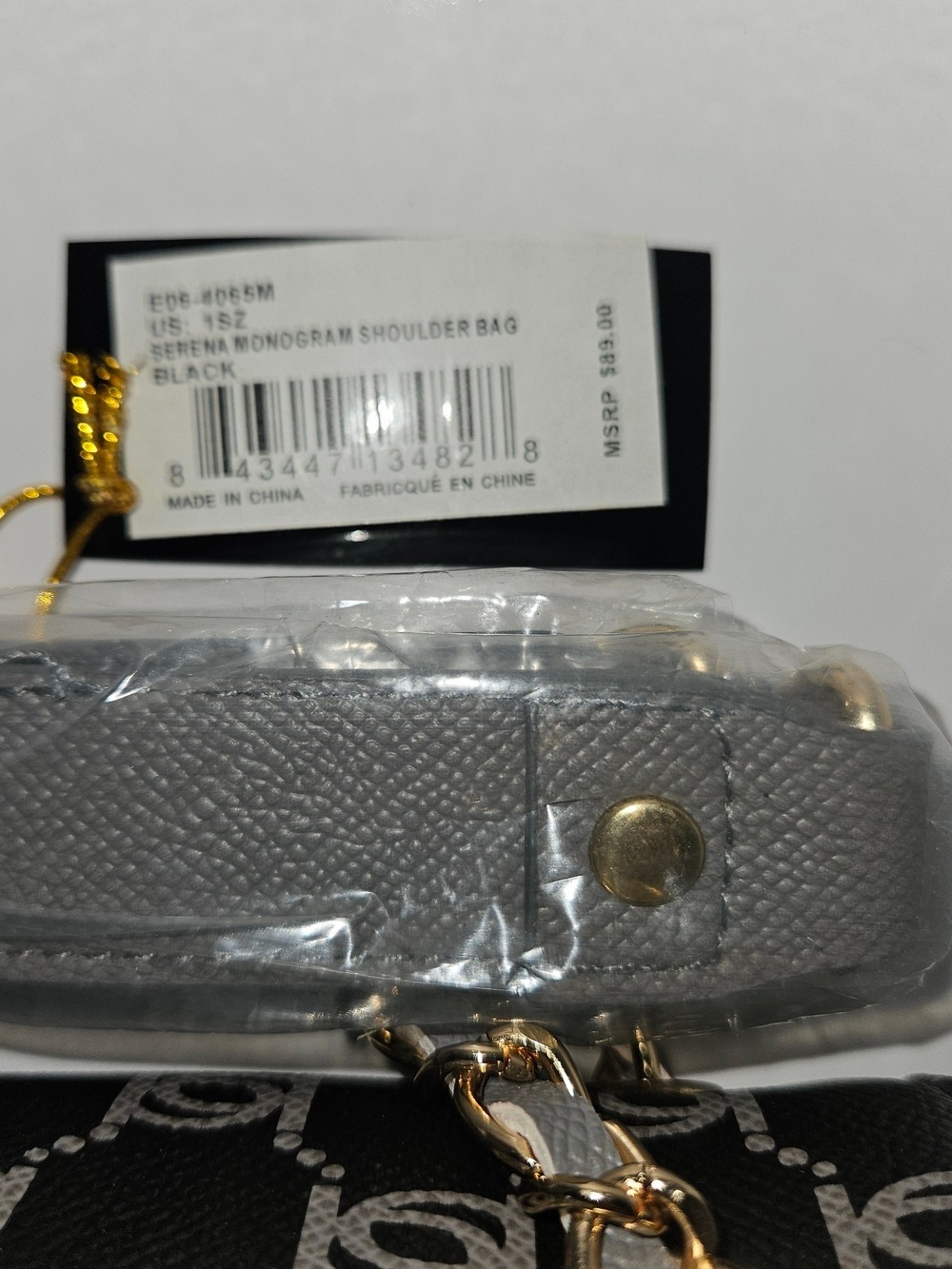 bebe Black and Gray Logo Chain Strap Crossbody Bag - Picture 11 of 11